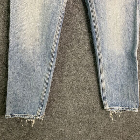 Abercrombie & Fitch High Rise Vintage Straight Jeans Sz 25 Button Fly Destroyed - Picture 3 of 16